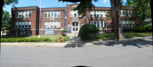 E Roy Bixby School Landscaping Before Overview - Lincoln Landscaping Inc