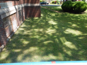 Landscaping E Roy Bixby School before - Lincoln Landscaping